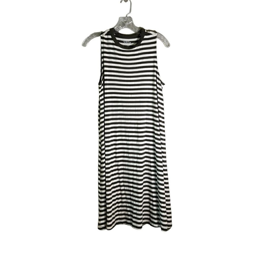 Time and Tru Sleeveless Sage Green & White Striped Dress/Coverup Size Medium